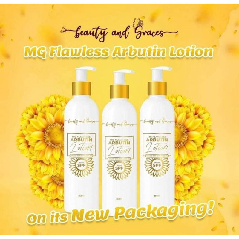 MG FLAWLESS ARBUTIN LOTION with sunflower oil and SPF 50